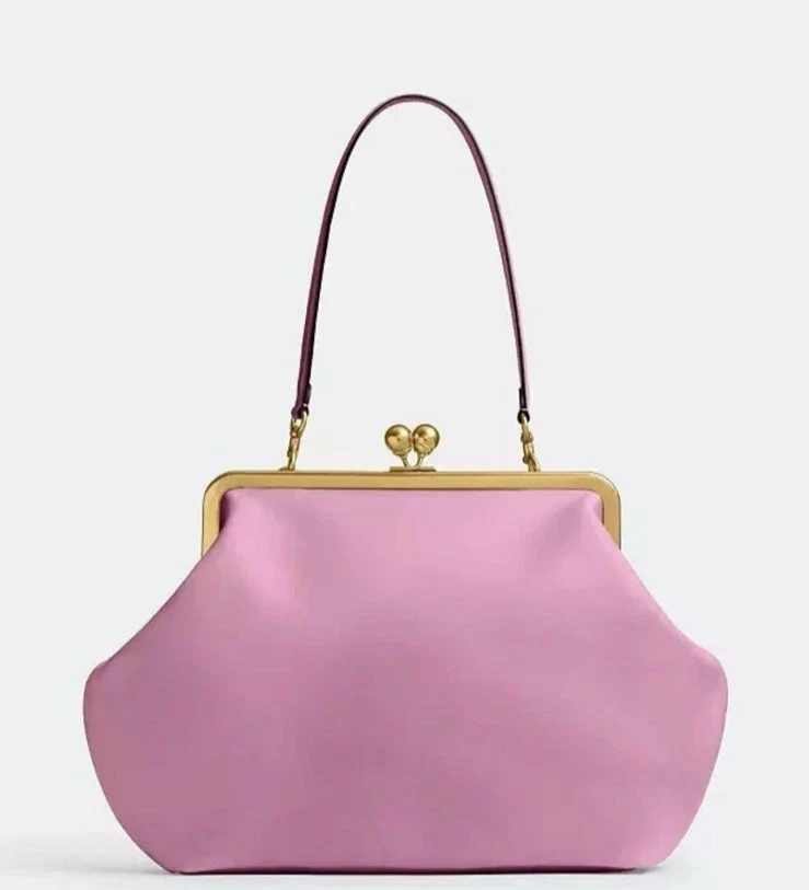 Coach BLACK Large KISSLOCK Frame Bag CBR51 SAME DAY SHIP