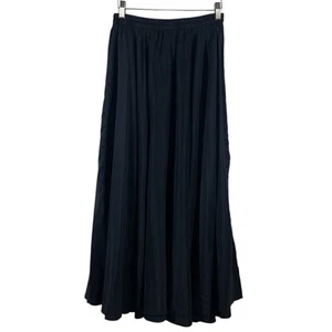 WinterSilks 100% Silk Maxi Skirt Womens S Black Lightweight Gathered Flowy Boho - Picture 1 of 7