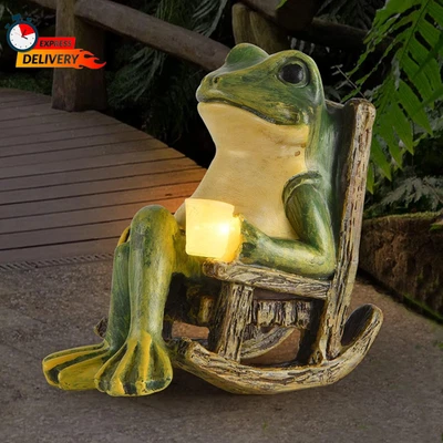 Estatua de jardín de rana miniatura regalos hogar decoraciones de Halloween acceso de jardín de hadas Foto 1 de 4