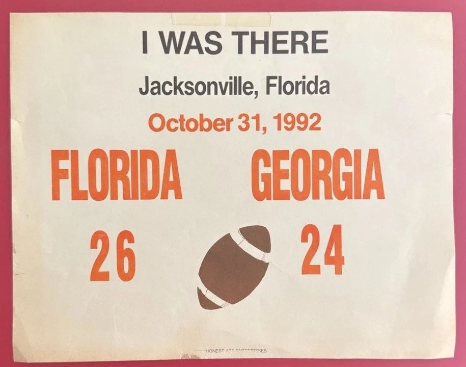 Florida Gators Very Rare 1992 Florida Vs Georgia I Was There Poster None Other ! - Image 1 of 4