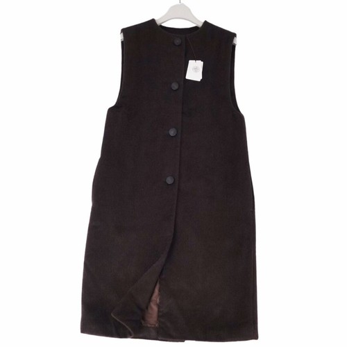 HERMÈS Hermes 23AW Cappotto Gilet Lungo Senza Maniche Serie Bottoni Imbottito Usato0