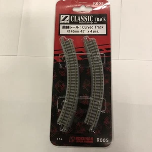 Rokuhan R005 Z Scale 5-45/64" Radius 45° Classic Curved Track (Pack of 4) - Picture 1 of 1