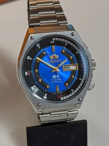 Men's Watch Orient SK Automatic Japanese Calendar Watch 21 Stones blue dial - Picture 1 of 24