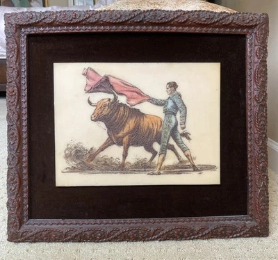 Artini Esculturado Grabado Toro Matador El Desdén Manolo Martínez MAMÁ Enmarcado Foto 1 de 4