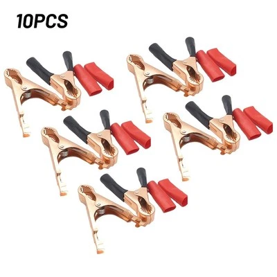 Pince à batterie noire et rouge clip crocodile 80 mm pour une identification fa - Photo 1/4