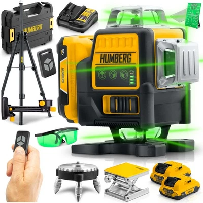 HUMBERG 4D 360° 16 Line Kreuzlinienlaser Laser Wasserwaage mit Koffer + Stativ - Bild 1 von 4