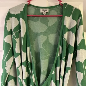 XL Diane Von Furstenberg x Target Gingko DVF Tunic Wrap Cardigan Sweater Green - Picture 1 of 6