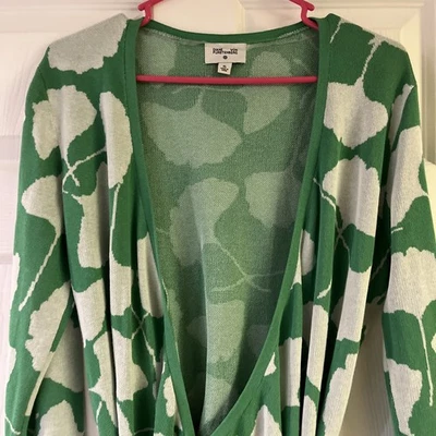 XL Diane Von Furstenberg x Target Gingko DVF Túnica Envolvente Cárdigan Suéter Verde Foto 1 de 4