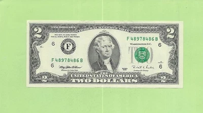 1995 ..UNCIRC $2  F 4897 8486 B .... 1995 $2  F-B     NICE NOTE        FRN - Image 1 of 2