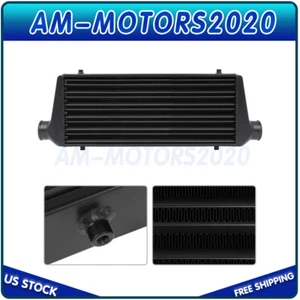 Front Universal Aluminum Turbo Intercooler 27.68"X8.5"X2.75" Tube & Fin Black - Bild 1 von 7