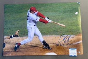 ANGELS TIM SALMON AUTOGRAPHED 20"x30" PHOTOGRAPH BECKETT BAS COA X86219 - Picture 1 of 1