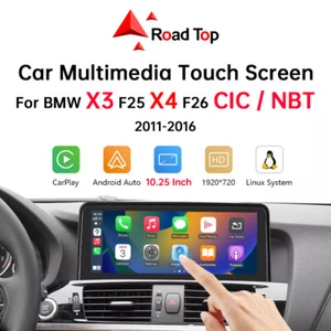 Pantalla táctil inalámbrica CarPlay Andriod Auto Linux CIC NBT para BMW X3 X4 F25 F26 - Imagen 1 de 13