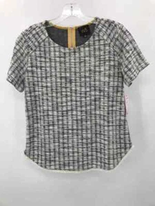 Pre-Owned W5 Gray Size Small Stripe Tweed Blouse - Picture 1 of 3