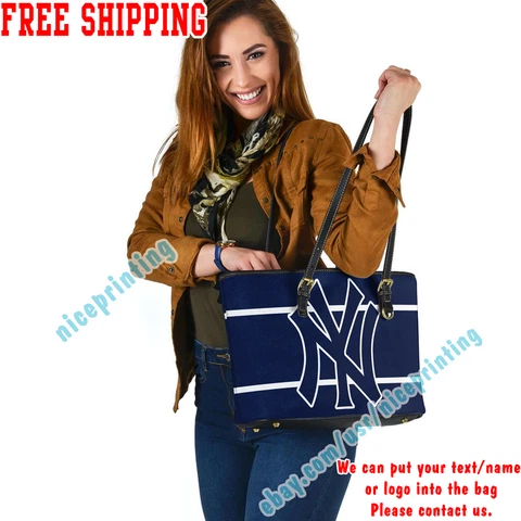 New York Yankees Leather Tote Shoulder Bag Women Girl Satchel Fans Gift MLB Cover