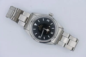 Vintage Rolex Explorer 1016 Matte Black Dial Rivet Stretch Oyster Bracelet 36mm - Picture 1 of 9