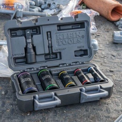 Klein Tools 66070 conjunto de soquete de impacto, soquete flip driver de impacto, cinco soquetes com - Imagem 1 de 4