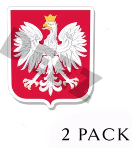 Poland Coat of Arms Vinyl Stickers - Indoor Outdoor Polish Crest Emblem Flag - Bild 1 von 2