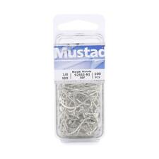 New 100 Mustad Classic 92553-NI Size 1/0 Nickel Plated Beak Hooks-100 pack-
