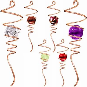 "DOPPELPACK"" Eisenstop 30 cm Kupfer Spiralschwänze Wind Spinner Haken Garten Innen" - Bild 1 von 7