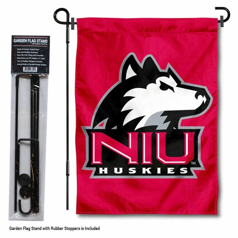 Northern Illinois University Huskies Red Garden Flag and Stand Pole Kit Cover