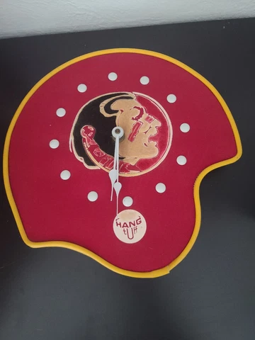 Vintage Florida State Seminols Wall Clock  Leather/Fabric  1950's Mascot Cover