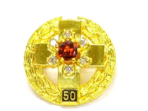 Distintivo donatore di sangue RDC ago onorario granato + 6 diamanti 0,12 carati per 50 donazioni - Foto 1 di 2