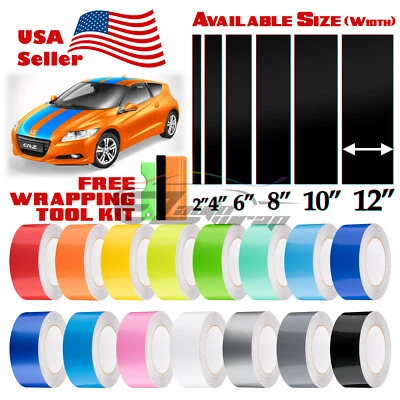 Envoltura de vinilo color brillante rayas de carreras para Honda CR-Z CRX pegatina 10 ft/20 ft Foto 1 de 4