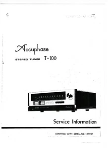 Accuphase Service Manual für T- 100   Copy - Bild 1 von 1