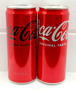 Empty Coca-Cola Cans ZERO SUGAR & REGULAR CLASSIC 330 ml. Ukraine 2023 - 2 pcs.