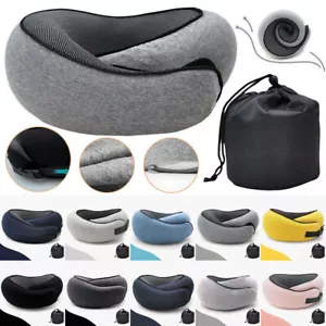 Travel U Shaped Memory Foam Pillow Neck Support Soft Head Rest Car Plane Cushion - Picture 1 of 12