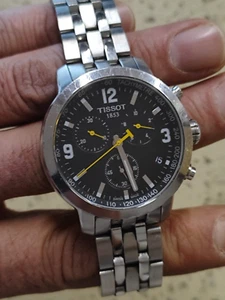 Tissot PRC200 T055417A Swiss Made Men's Watch All Silver Steel Chronograph 42mm - Picture 1 of 11