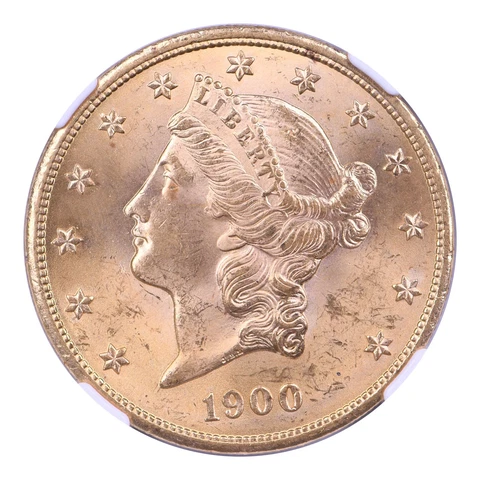 1900 $20 Gold Liberty Head Double Eagle NGC MS64 Cover