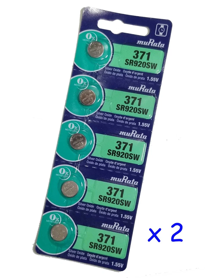 10 pcs muRata (was Sony) SR920SW 371 Silver Oxide Watch Battery - Image 1 of 1