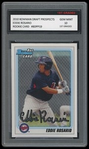 EDDIE ROSARIO 2010 BOWMAN DRAFT PROSPECTS 1ST GRADED 10 ROOKIE CARD BRAVES/TWINS