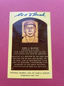 Edd Roush JSA Signed Auto Cooperstown Hall Of Fame Postcard Cincinnati Reds - Picture 1 of 3