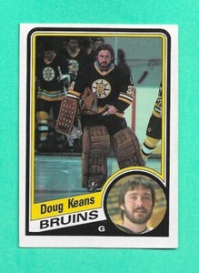 (1) DOUG KEANS 1984-85 O-PEE-CHE # 5 BRUINS GOALIE ROOKIE NM  CARD (H2486)