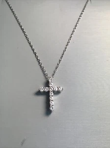Diamond Cross .52 Ct. 14k White Gold New! - Picture 1 of 2