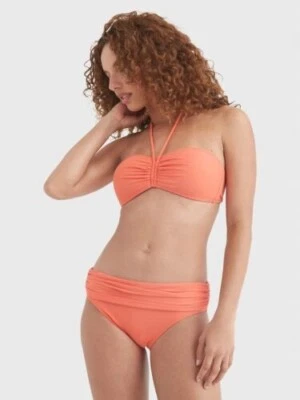 Parte inferior de bikini Tommy Hilfiger para mujer naranja brillante acanalada plegable talla M Foto 1 de 4
