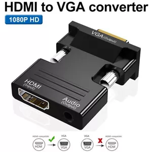 HDMI zu VGA Adapter HDTV 1080p Konverter Audio & Videokabel für PC, Laptop - Bild 1 von 19