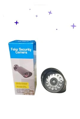 Simulated Dummy White Security Camera Indoor W/ Red Flashing Light - Free Ship! - Image 1 of 2