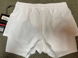 Spyder Active Damen-Sportshorts weiß Taschen mittlerer Bund neu mit Etikett einfarbig S - Bild 1 von 3