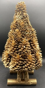 Gold Color Pine Cone 16" Tree Made In The Philippines Christmas Decor - Picture 1 of 7