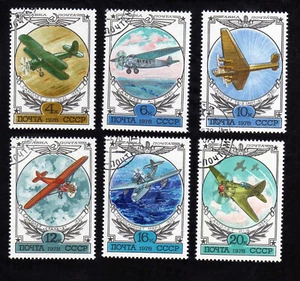 RUSSIA - 1978 sc#C115-120 Airmail, History of Aviation - Picture 1 of 1