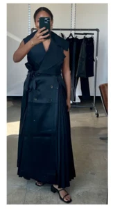 Vestido de trinchera Banana Republic x Peter Do satinado sin mangas negro talla M nuevo con etiquetas $900 - Imagen 1 de 7