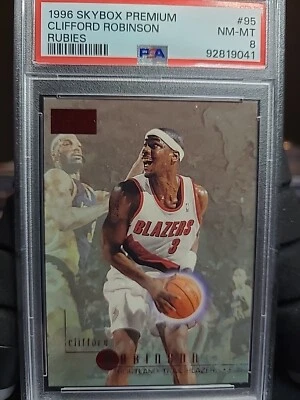 1996 Skybox Premium Clifford Robinson Rubies PSA 8 - Pop 1 None Higher  - Image 1 of 3