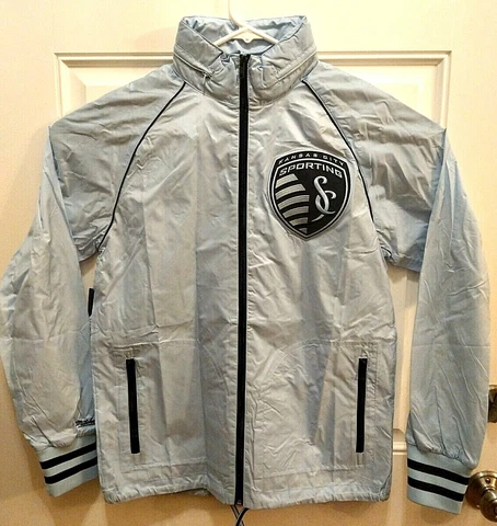 Mitchell & Ness Sporting Kansas City KC MLS RipStop Windbreaker Men's Size S Cover