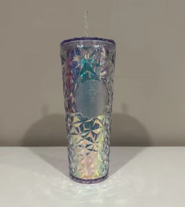 Starbucks Christmas Holiday 2023 White Clear Diamond Prism Crustal Venti Tumbler - Picture 1 of 2
