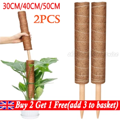 2 x Coir Moss Pole For Indoor Climbing |Coco Plant Extension Totem Support