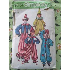 Vtg Simplicity Pattern 9051 Size Childs 2 - 4 Clown Costume 1970 - Picture 1 of 3