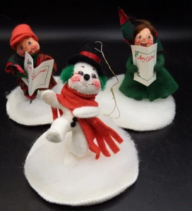 3 Annalee Dolls Snow People Snowman / Choir singers EXC! - Picture 1 of 1